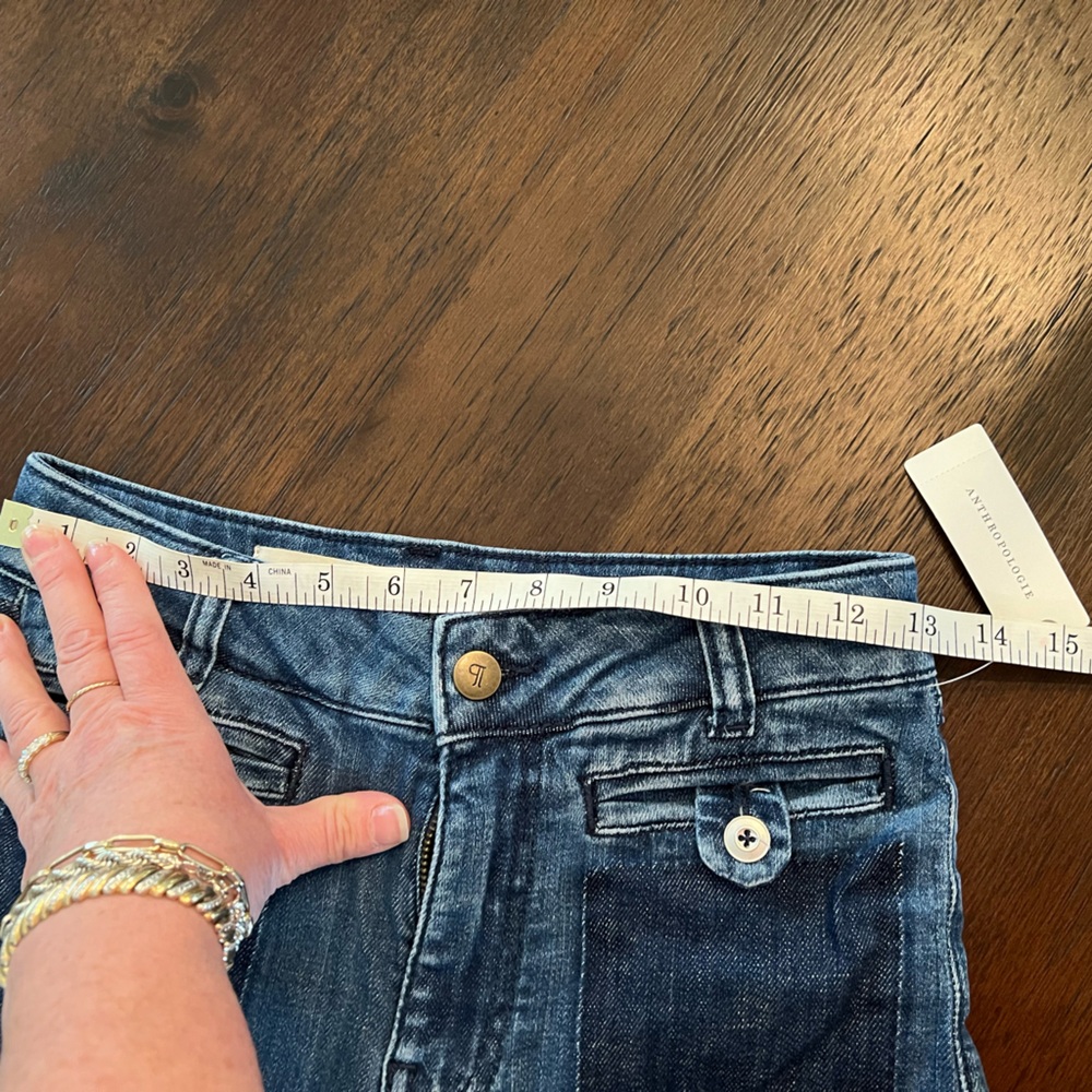 Anthropologie NWT 23 T Reworked High Rise Cropped Flare Pilcro Jeans - Blue! - Picture 11 of 12